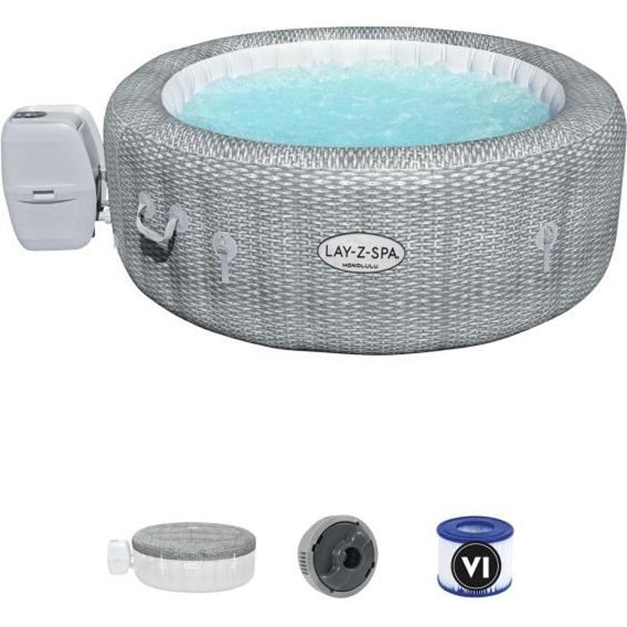 Bestway Lay-Z-Spa Honolulu Airjet Aufblasbarer Whirlpool – 4/6 Sitze – Grau