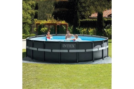 Intex Tubular Pool Röhrenpool - Rund - Ultra XTR - 5,49 x 1,32 m - Zubehör inklusive - Grau 