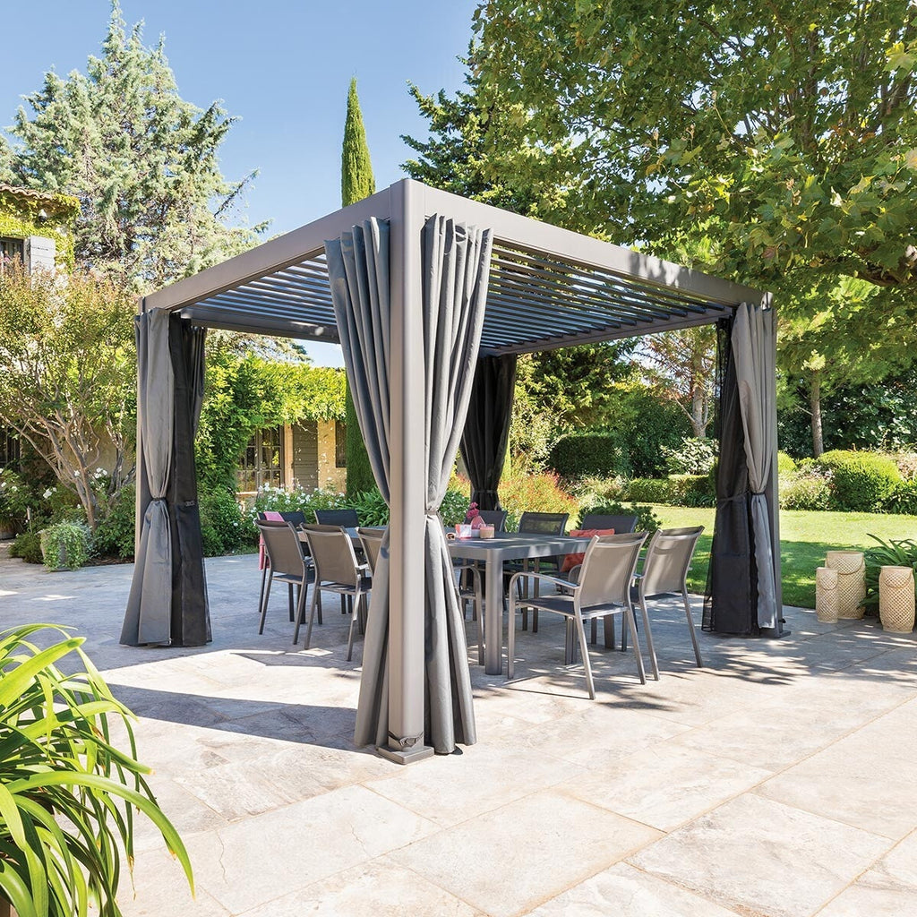 Pergola carrée 3,6x3,6m Evora Graphite Hespéride
