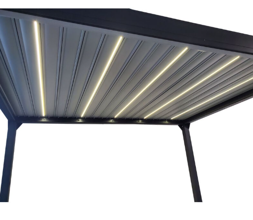 Pergola bioclimatique motorisée aluminium 4x3m + LED  GREEN OUTSIDE