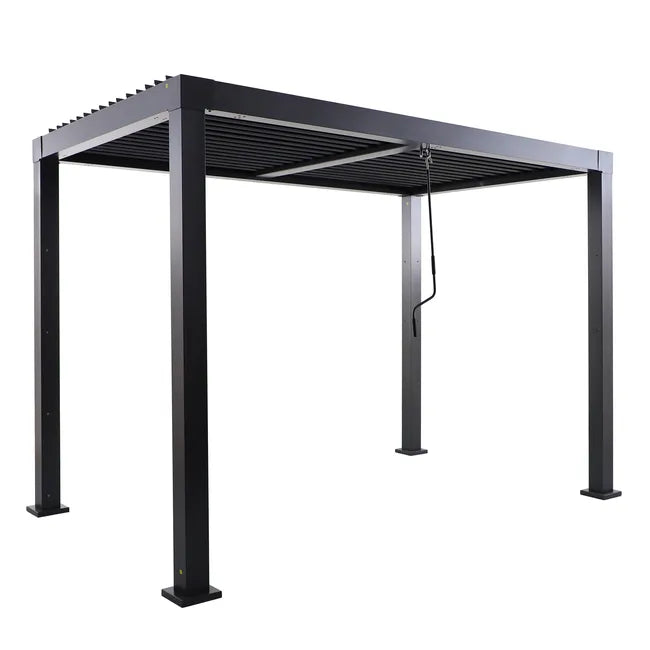 Pergola bioclimatique autoportante NATERIAL Clima aluminium gris