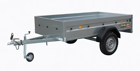Remorque Trigano NLC 2313, flèche rabattable + roue de jockey 500kg, essieu 750 kg