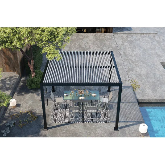 Concept Usine Pergola bioclimatique grise MILOS