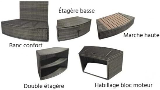 Netspa Octopus 6-Sitzer-Spa + Möbel