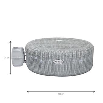 Bestway Lay-Z-Spa Honolulu Airjet Aufblasbarer Whirlpool – 4/6 Sitze – Grau