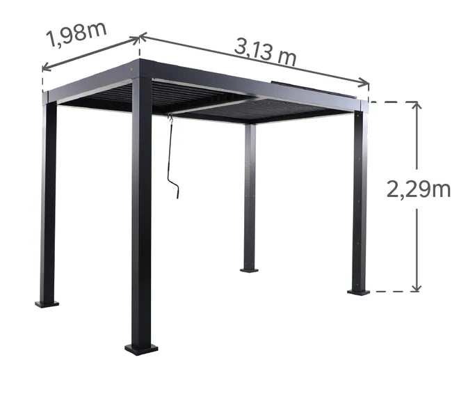 Pergola bioclimatique autoportante NATERIAL Clima aluminium gris