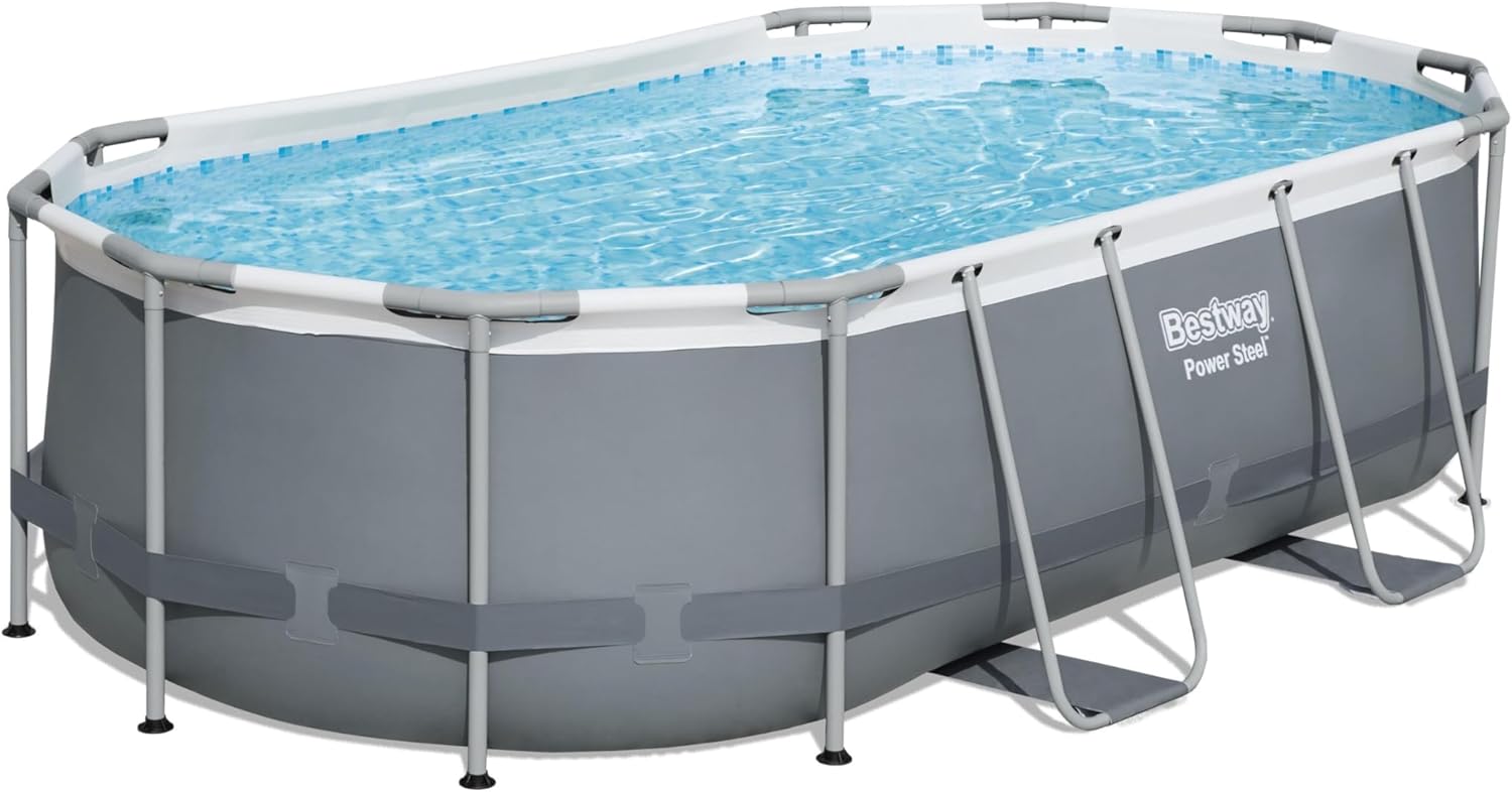 Bestway Piscine tubulaire Power Steel ovale 4,27 x 2,50 x 1,00 m