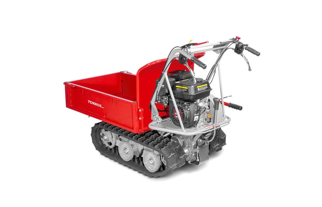 Brouette à moteur thermique à chenilles benne plateau basculante manuelle à ridelles  MRP300