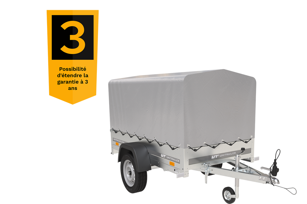 Remorque 750 kg 200 x 125 avec bâche haute et arceau Garden Trailer 201 KIPP