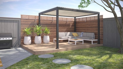 Sans marque Pergola bioclimatique autoportante Prima 4 x 3 m