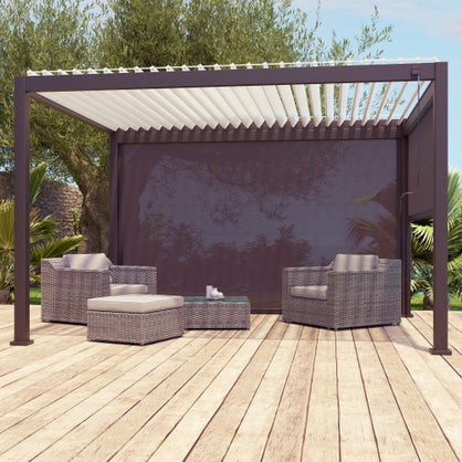 Sans marque Pergola bioclimatique autoportante Prima 4 x 3 m