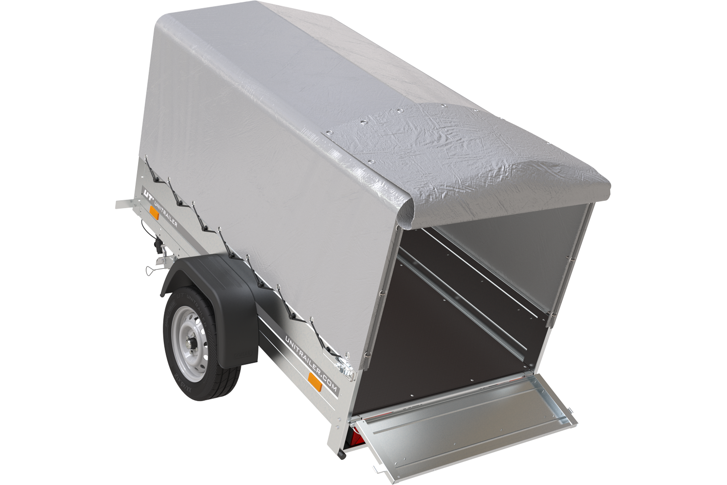 Remorque 750 kg 200 x 125 avec bâche haute et arceau Garden Trailer 201 KIPP