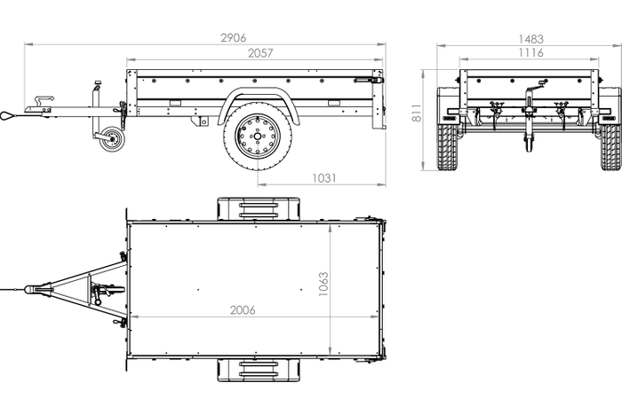 Remorques Remorque de loisirs Garden Trailer 200 KIPP 200×106 cm