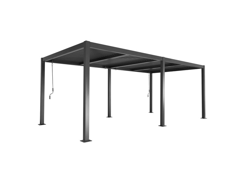 Pergola bioclimatique aluminium et acier lames orientables 6x3m Palace