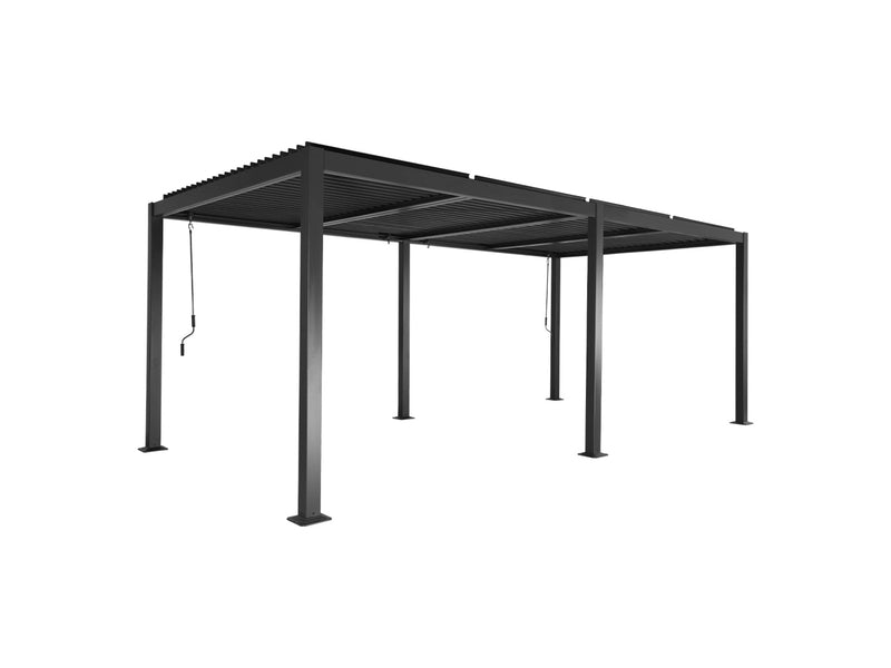 Pergola bioclimatique aluminium et acier lames orientables 6x3m Palace