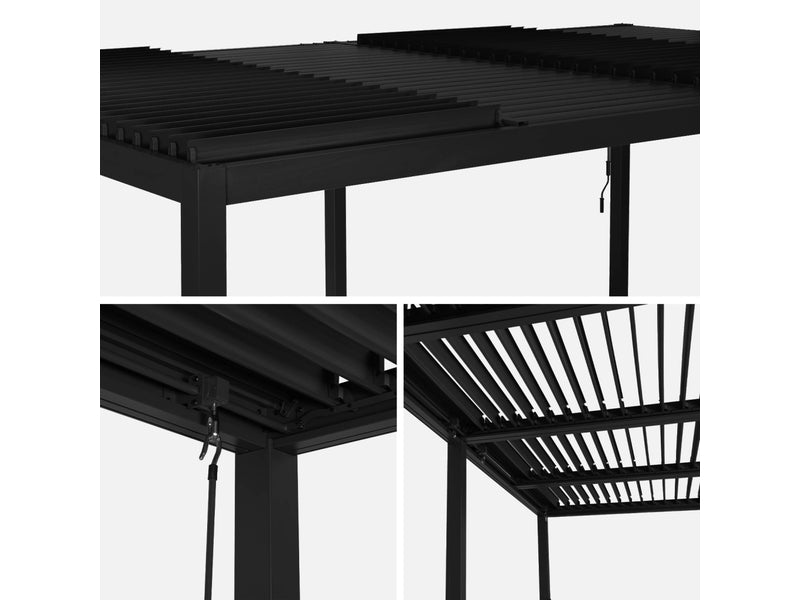 Pergola bioclimatique aluminium et acier lames orientables 6x3m Palace