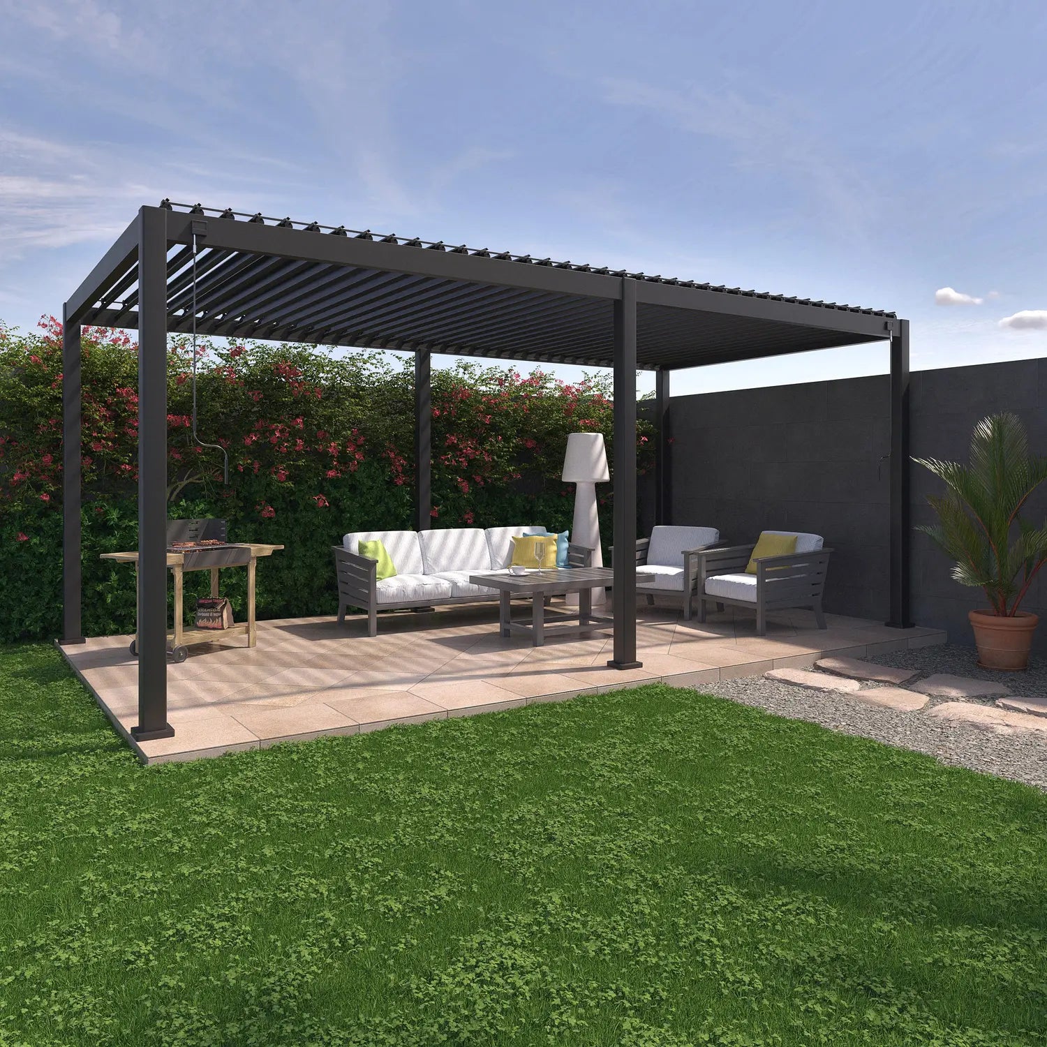SWEEEK Pergola bioclimatique Triomphe 3x6m. aluminium. à lames orientables
