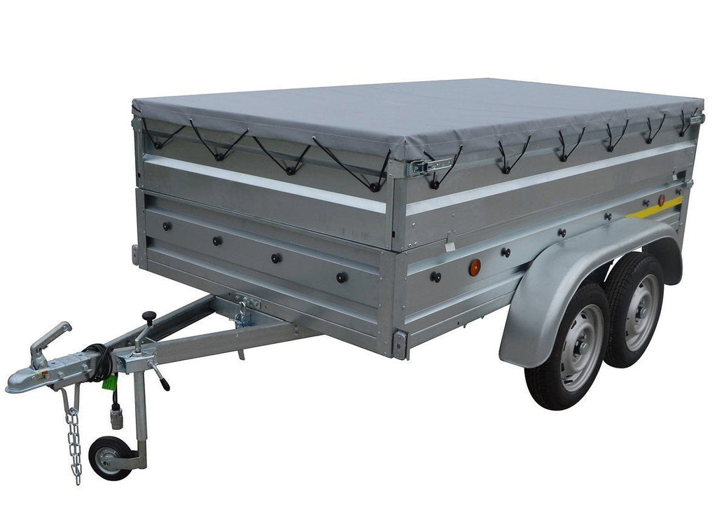 Remorque double essieux Trigano TR901522 280kg + roue jockey + bâchet et rehausses