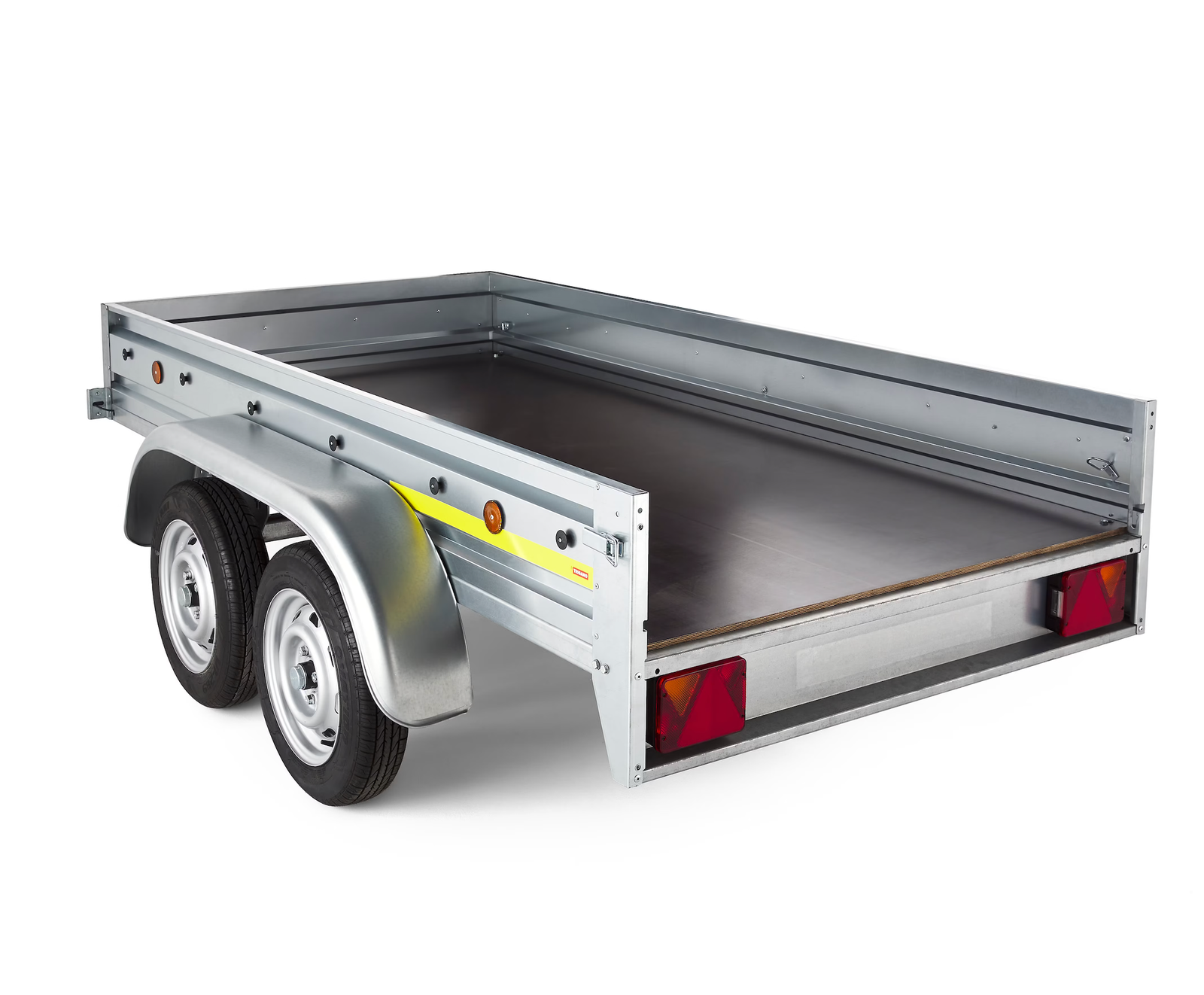 Remorque double essieux Trigano TR901522 280kg + roue jockey + bâchet et rehausses