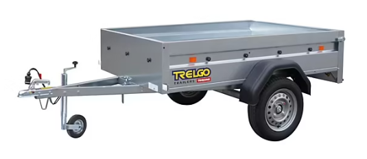 Remorque Trigano NLC 2012, flèche rabattable + roue de jockey 500kg, essieu 600 kg