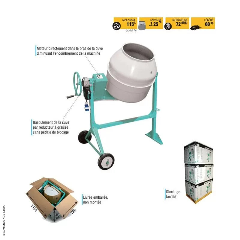 Imer Bétonnière électrique SYNTESI S160 cuve acier