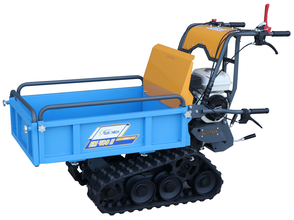 Brouette motorisée à chenilles EuroMech EM400H-Agri - Caisson extensible avec charge de 400 kg