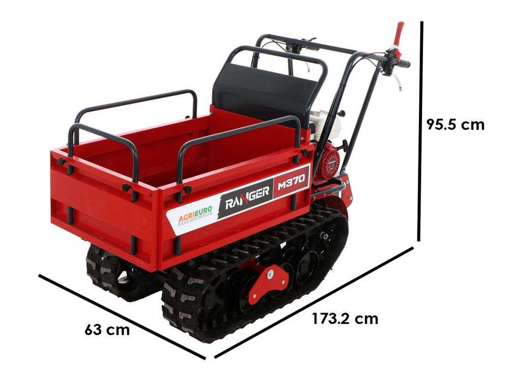 AgriEuro Premium Brouette motorisée à chenilles extensible Ranger M370
