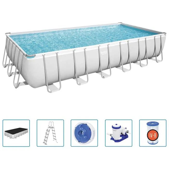 Piscine Hors Sol Power Steel 732 X 366 X 132 Cm, Filtre A Sable, Echelle, Bache,