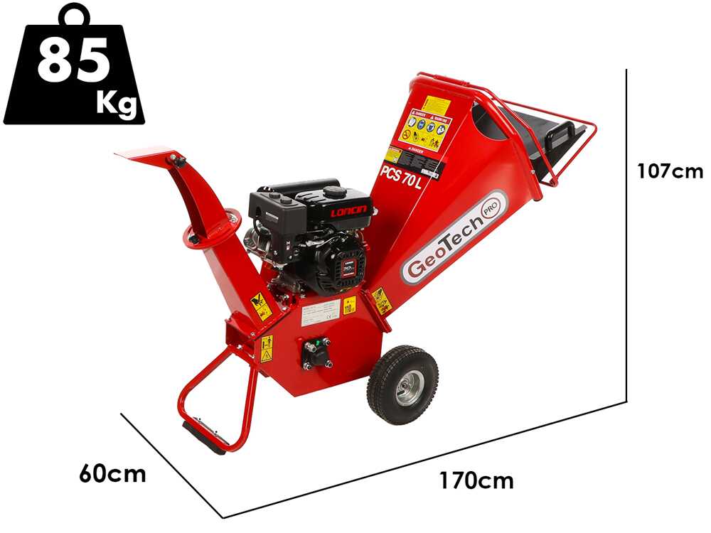 GeoTech-Pro PCS70L - Broyeur de branche thermique professionnel - Moteur Loncin 7 CV