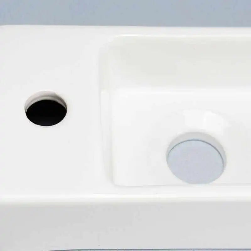 Lave main Rectangle Droite Céramique Blanc - 38x15 cm - Minimalist