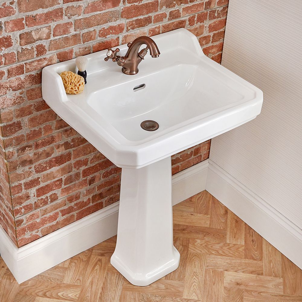 Hudson Reed Lavabo Rétro sur Colonne 2 Trous 56cm