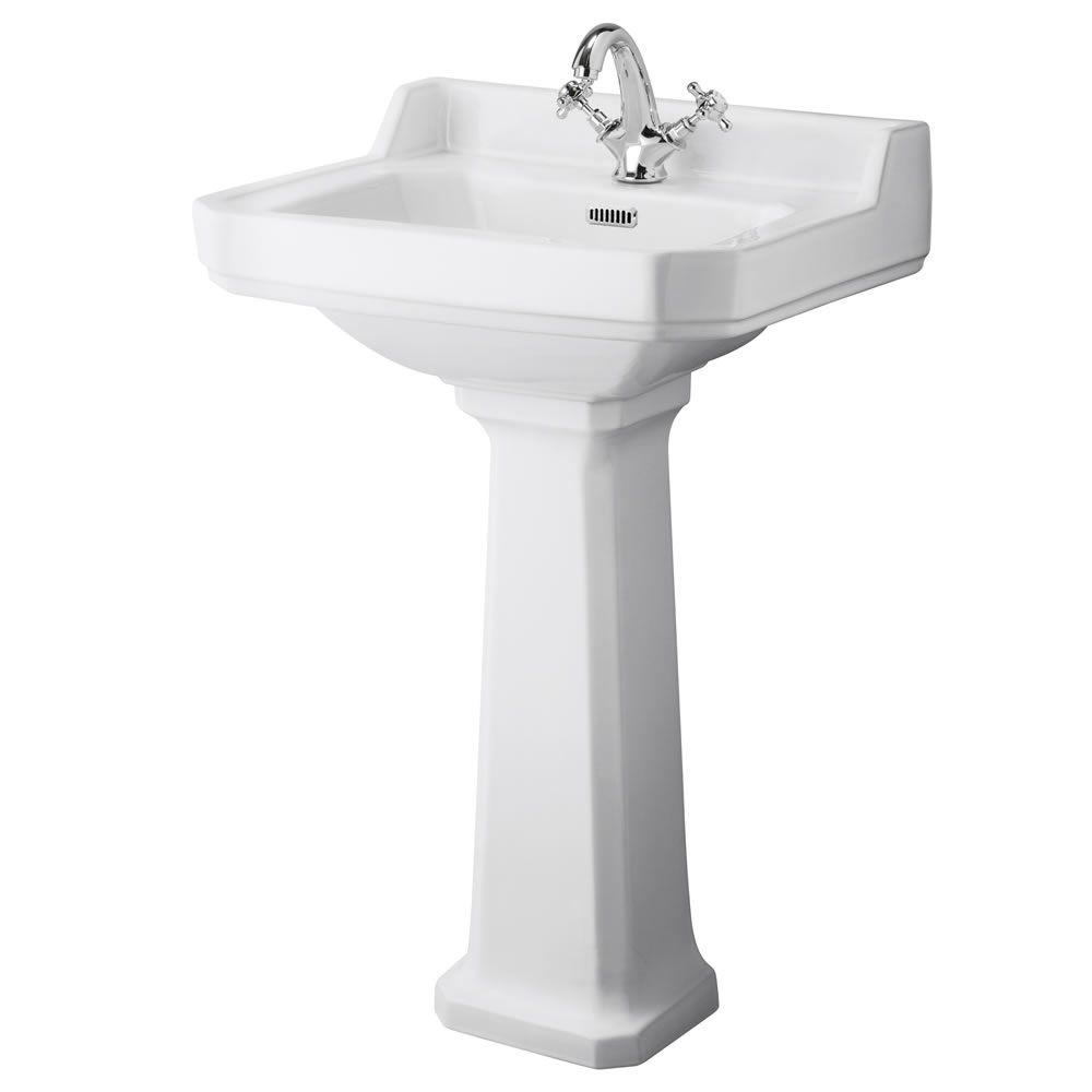 Hudson Reed Lavabo Rétro sur Colonne 2 Trous 56cm