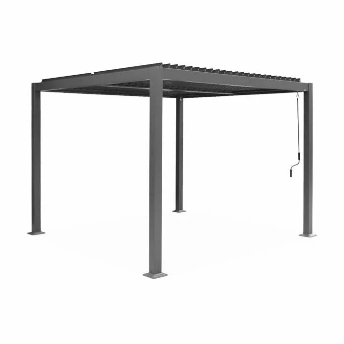 SWEEEK Pergola bioclimatique anthracite aluminium et acier 3x3m lames orientables