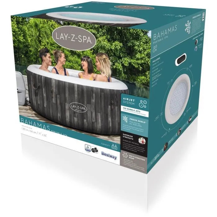 Spa gonflable BESTWAY - Lay-Z-Spa Bahamas - 180 x 66 cm - 2 à 4 places - Rond