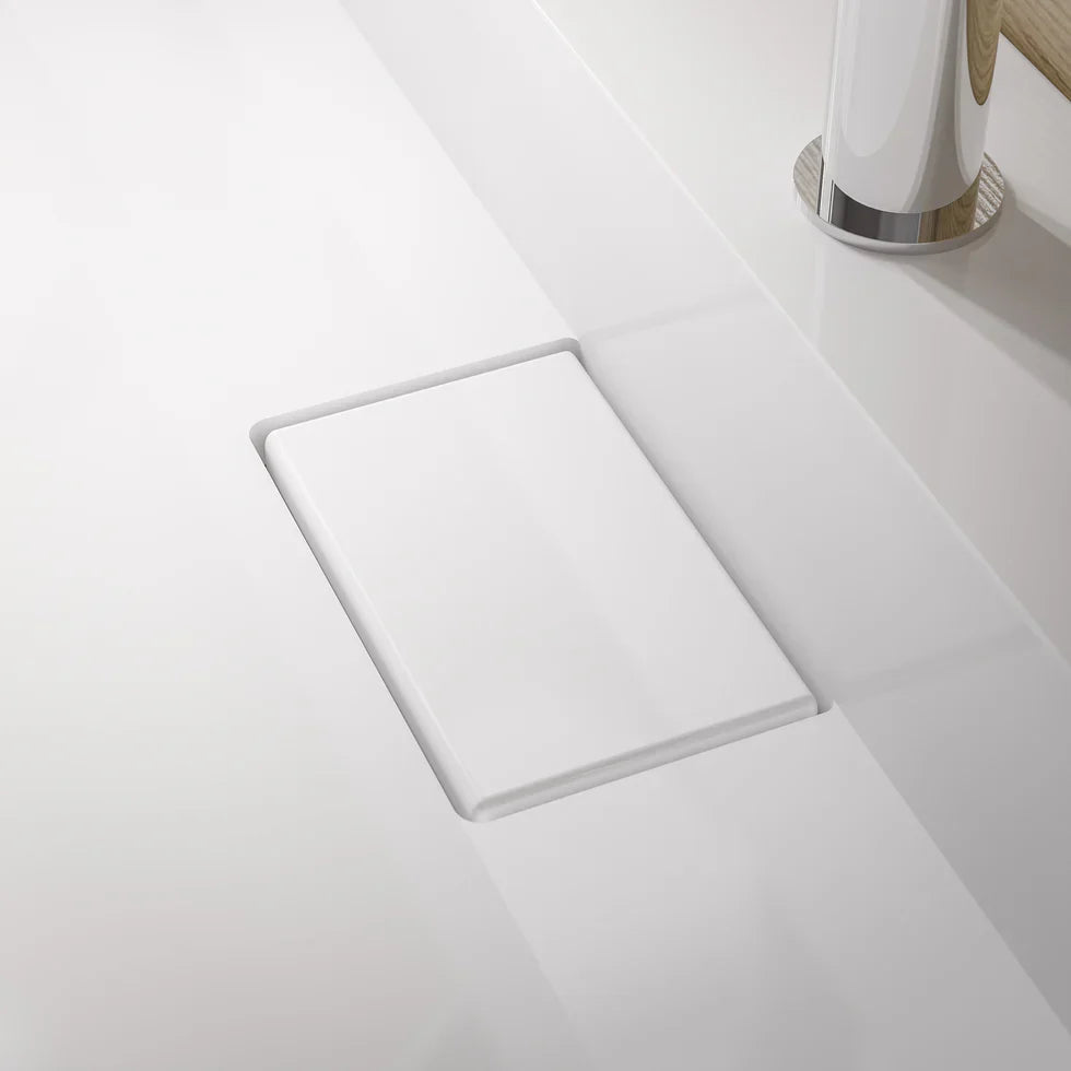 Lavabo mural / lavabo à poser en marbre artificiel BS6001 - Blanc bri